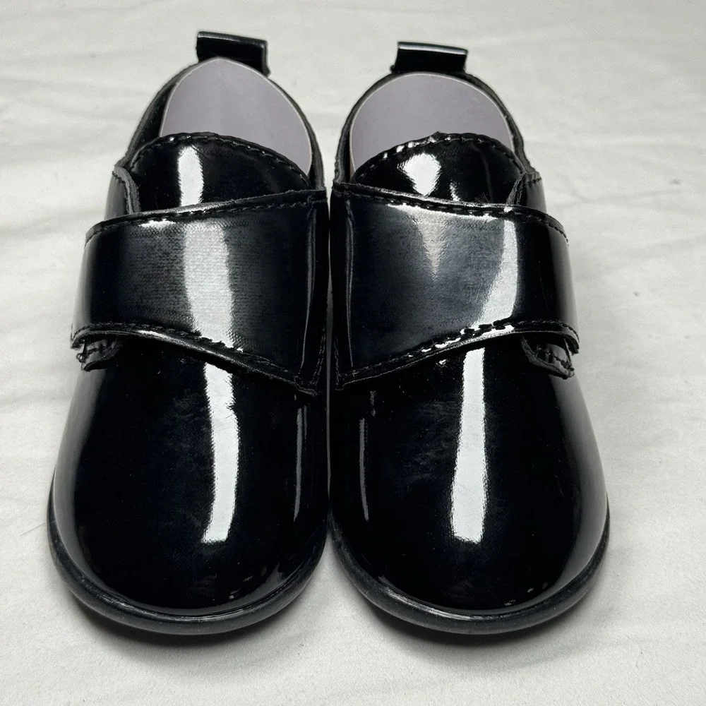 Kids Black Dress Shoes Toddler US 4 Hook Loop‎ Formal School Wedding